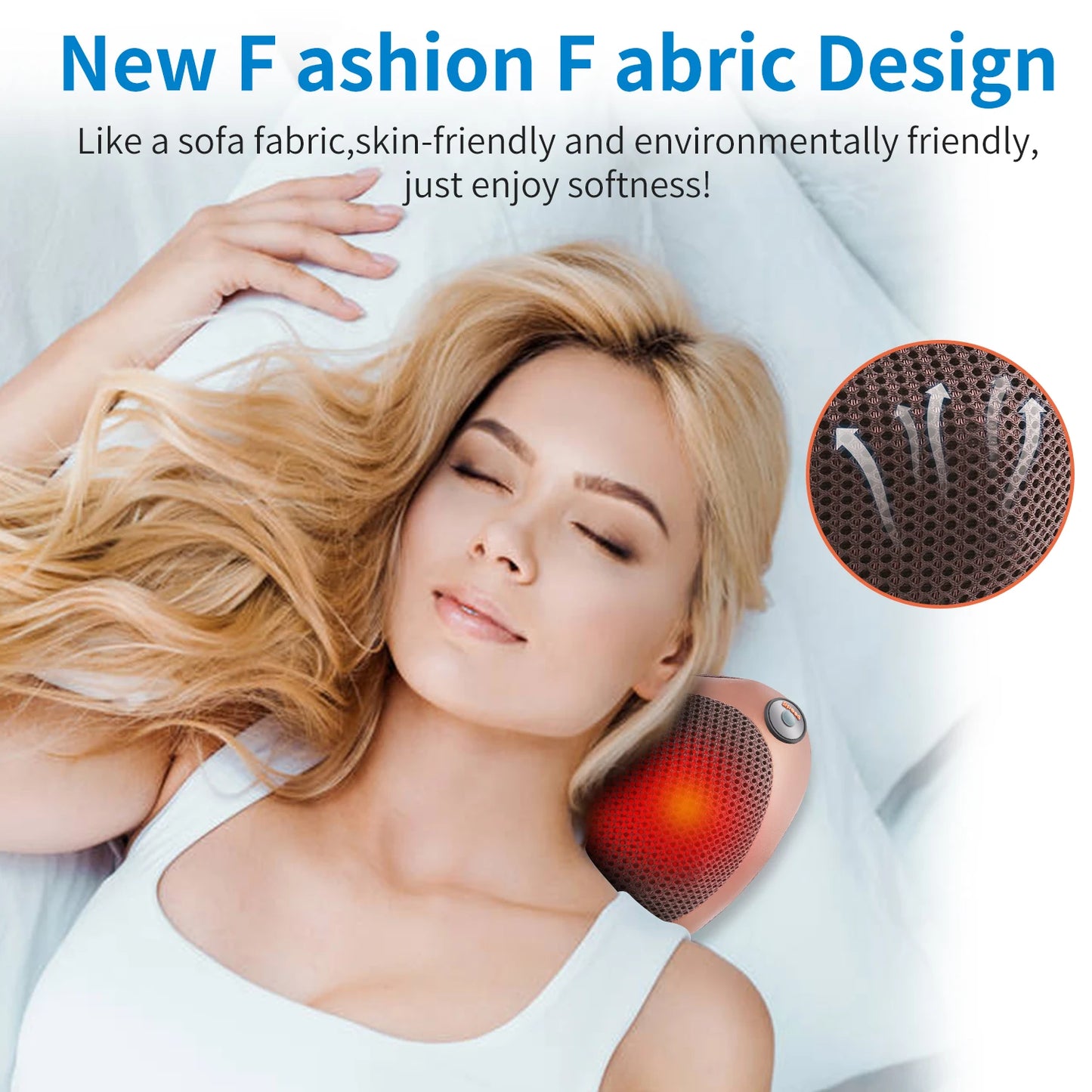 RollEase Relax™: Electric Back, Neck, and Shoulder Massage Pillow